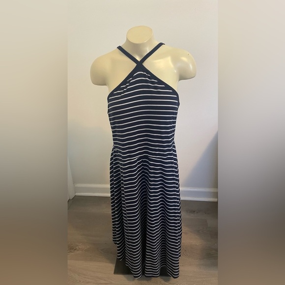 TORRID Navy Stripe Halter Dress 0 - Picture 1 of 6